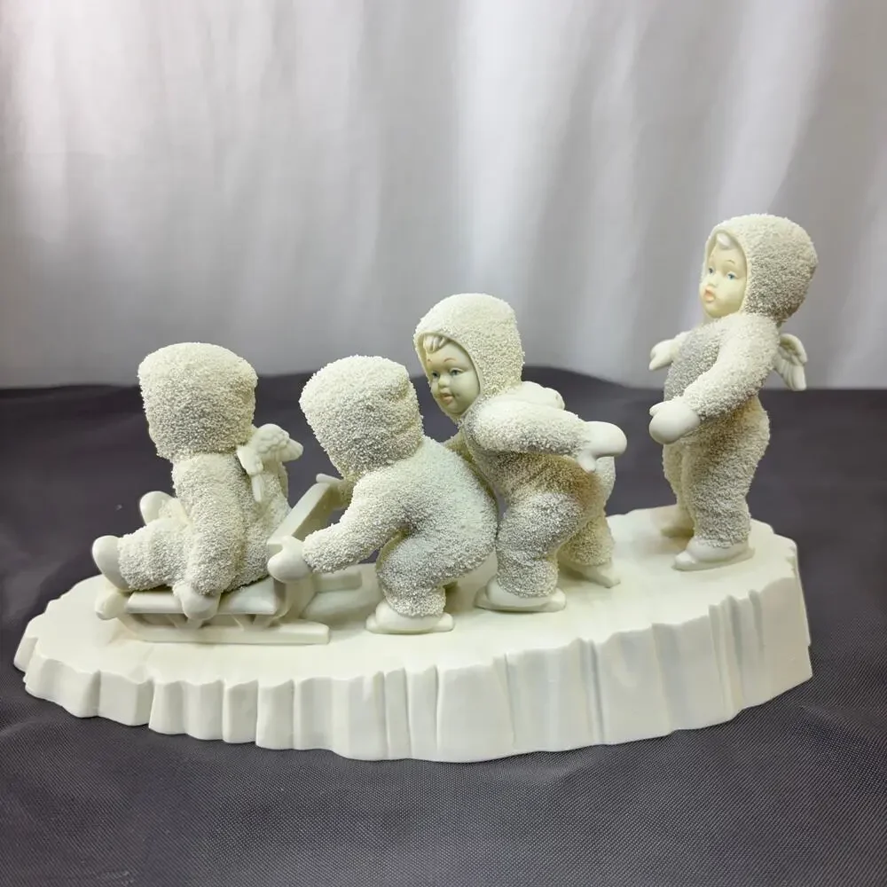 Dept 56 Snowbabies I'm Right Behind You Figurine Sculpture 68527 Original Box